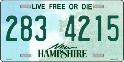 NH license plate 2834215