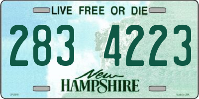 NH license plate 2834223