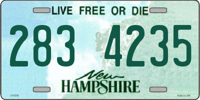 NH license plate 2834235