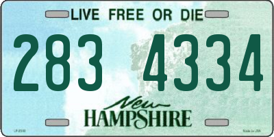NH license plate 2834334