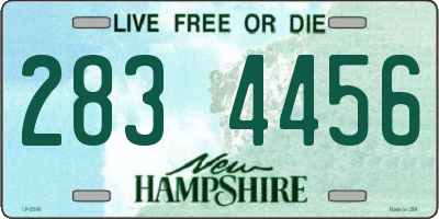 NH license plate 2834456