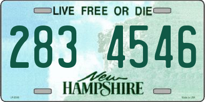 NH license plate 2834546