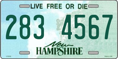 NH license plate 2834567
