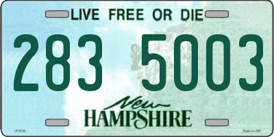 NH license plate 2835003
