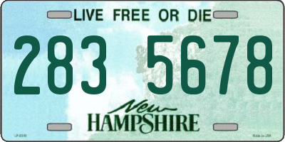 NH license plate 2835678