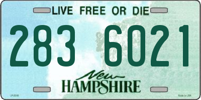 NH license plate 2836021