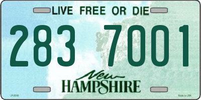 NH license plate 2837001