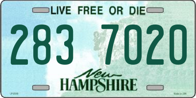 NH license plate 2837020