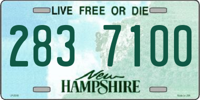NH license plate 2837100