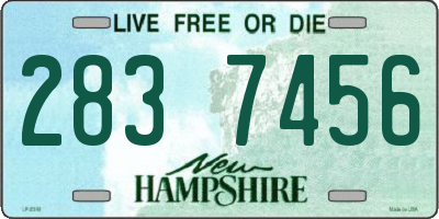 NH license plate 2837456