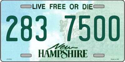NH license plate 2837500