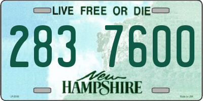 NH license plate 2837600