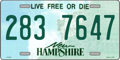 NH license plate 2837647
