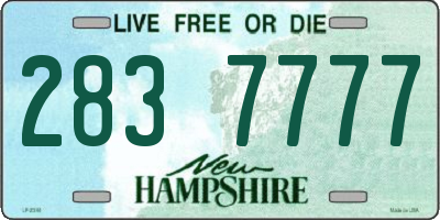 NH license plate 2837777