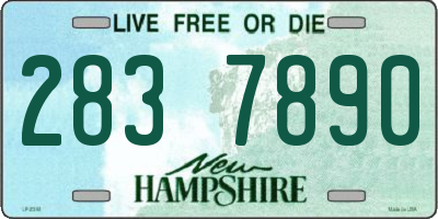 NH license plate 2837890