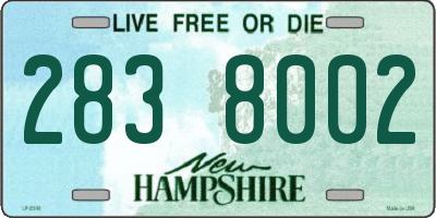 NH license plate 2838002