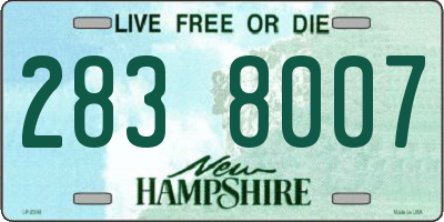 NH license plate 2838007