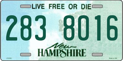 NH license plate 2838016