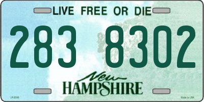 NH license plate 2838302