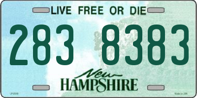 NH license plate 2838383