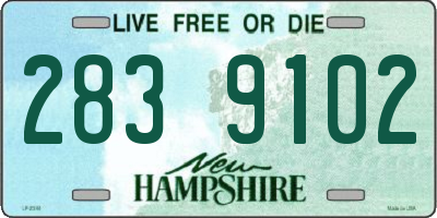 NH license plate 2839102