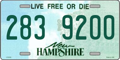 NH license plate 2839200