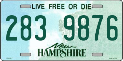 NH license plate 2839876