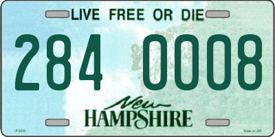 NH license plate 2840008