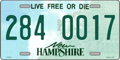 NH license plate 2840017
