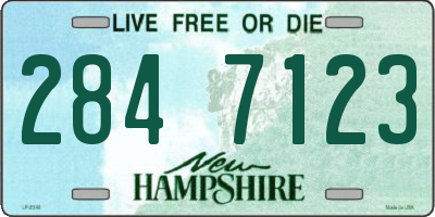 NH license plate 2847123