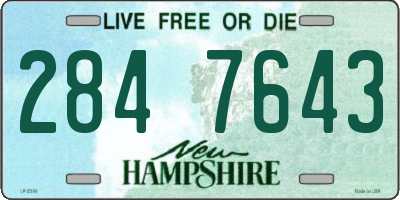 NH license plate 2847643