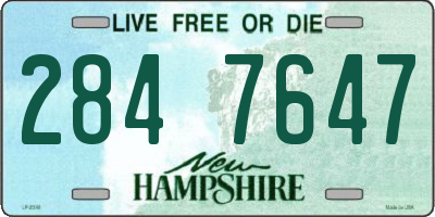 NH license plate 2847647