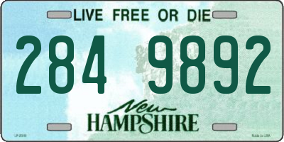 NH license plate 2849892