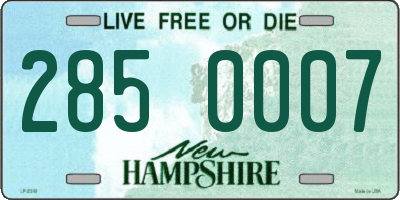 NH license plate 2850007