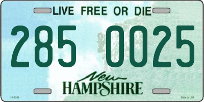 NH license plate 2850025