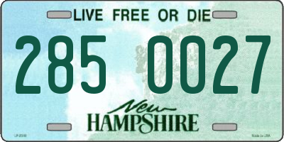 NH license plate 2850027