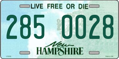 NH license plate 2850028