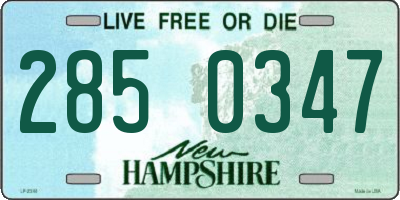 NH license plate 2850347