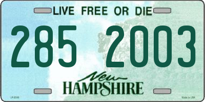 NH license plate 2852003