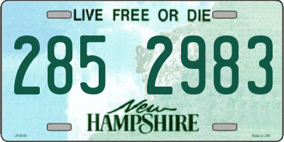 NH license plate 2852983
