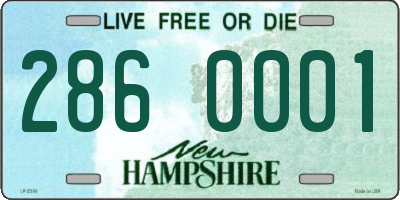 NH license plate 2860001