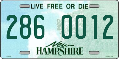 NH license plate 2860012