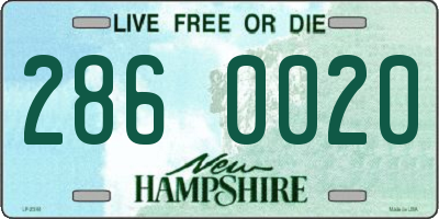 NH license plate 2860020