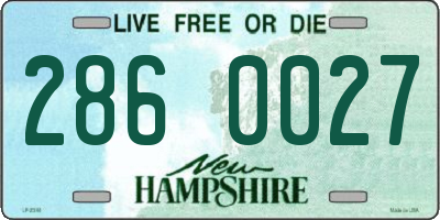 NH license plate 2860027