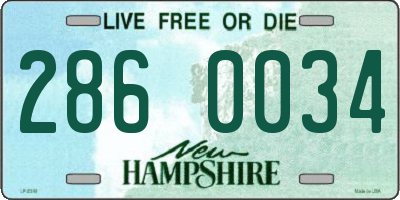 NH license plate 2860034