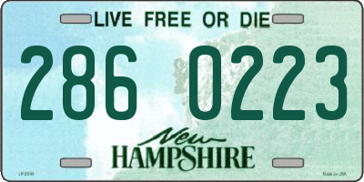 NH license plate 2860223