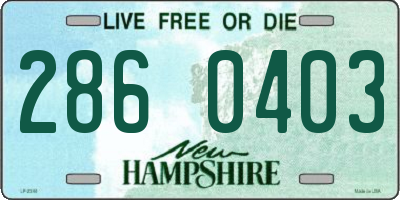 NH license plate 2860403