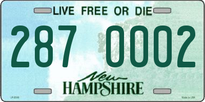 NH license plate 2870002
