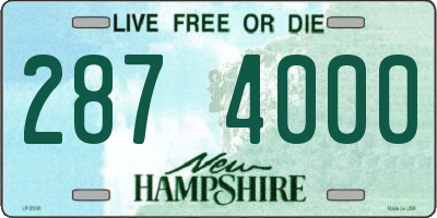 NH license plate 2874000