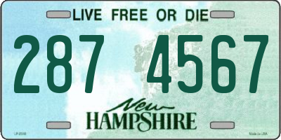 NH license plate 2874567